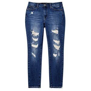 Judy Blue Boyfriend Jeans Distressed Straight Leg Denim Size 7 (28)